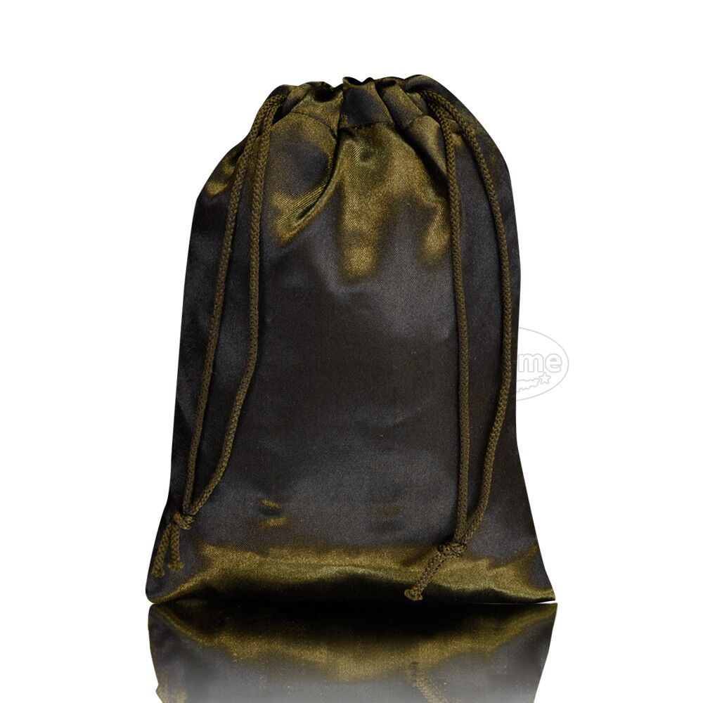 synthetic-satin-drawstring-bag-custom-logo black drawstring pouch small
