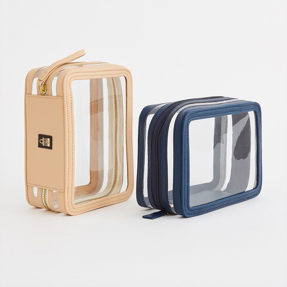 clear pvc makeup bags in vegan leather clear pvc makeup bags in vegan leather